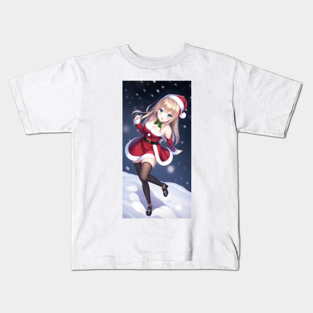 Santa Girl Kids T-Shirt by Tazlo